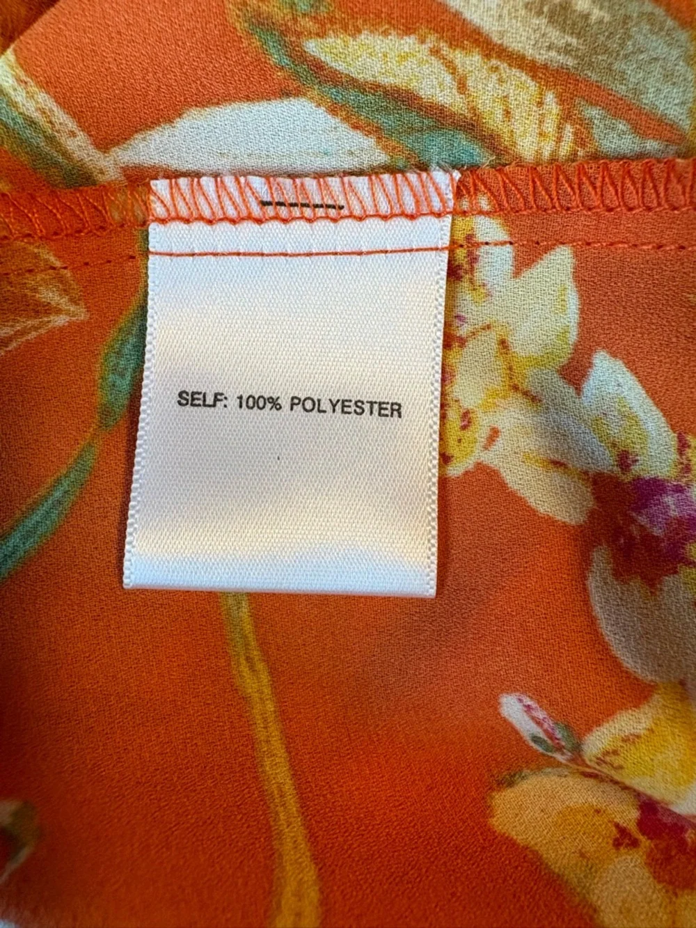 Rose & Olive Orange Floral Halter Tank with Tassel Tie